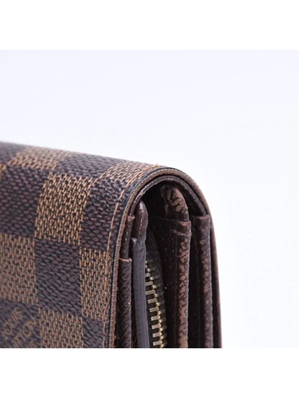 Louis Vuitton Porte Monnaie Pied Tresor Bifold Wallet Damier Ebene Canvas
